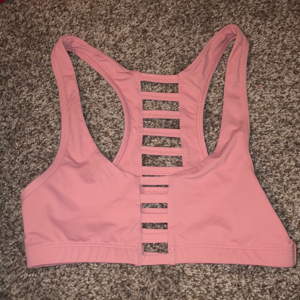 Pink sports bra